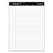 TOPS Docket Ruled Perforated Pads, 8 1/2 x 11 3/4, White, 50 Sheets, 6/Pack -TOP63416