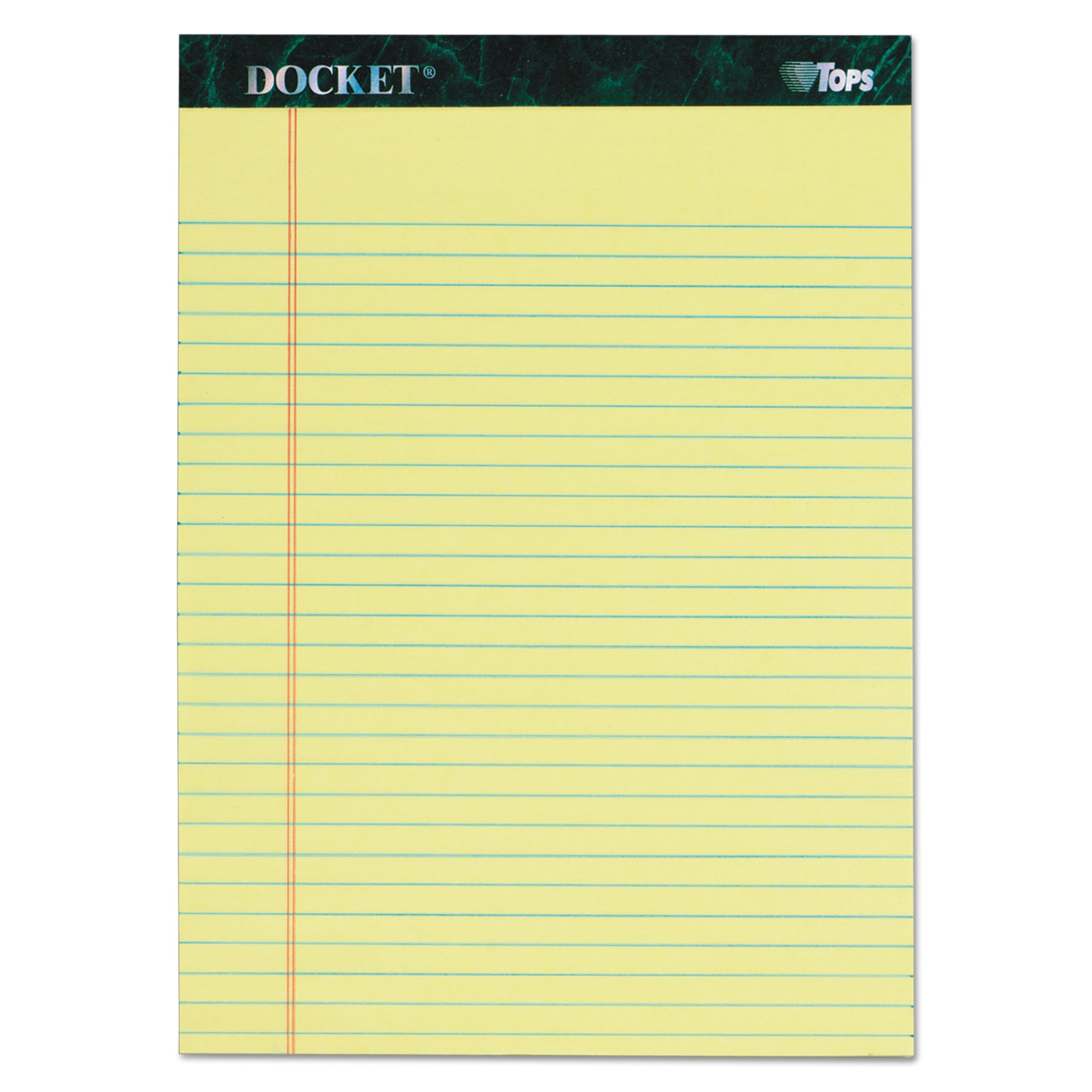 Docket Ruled Perforated Pads, Wide/Legal Rule, 50 Canary-Yellow 8.5 x 11.75 Sheets, 6/Pack Docket Ruled Perforated Pads, Wide/Legal Rule, 50 Canary-Yellow 8.5 x 11.75 Sheets, 6/Pack