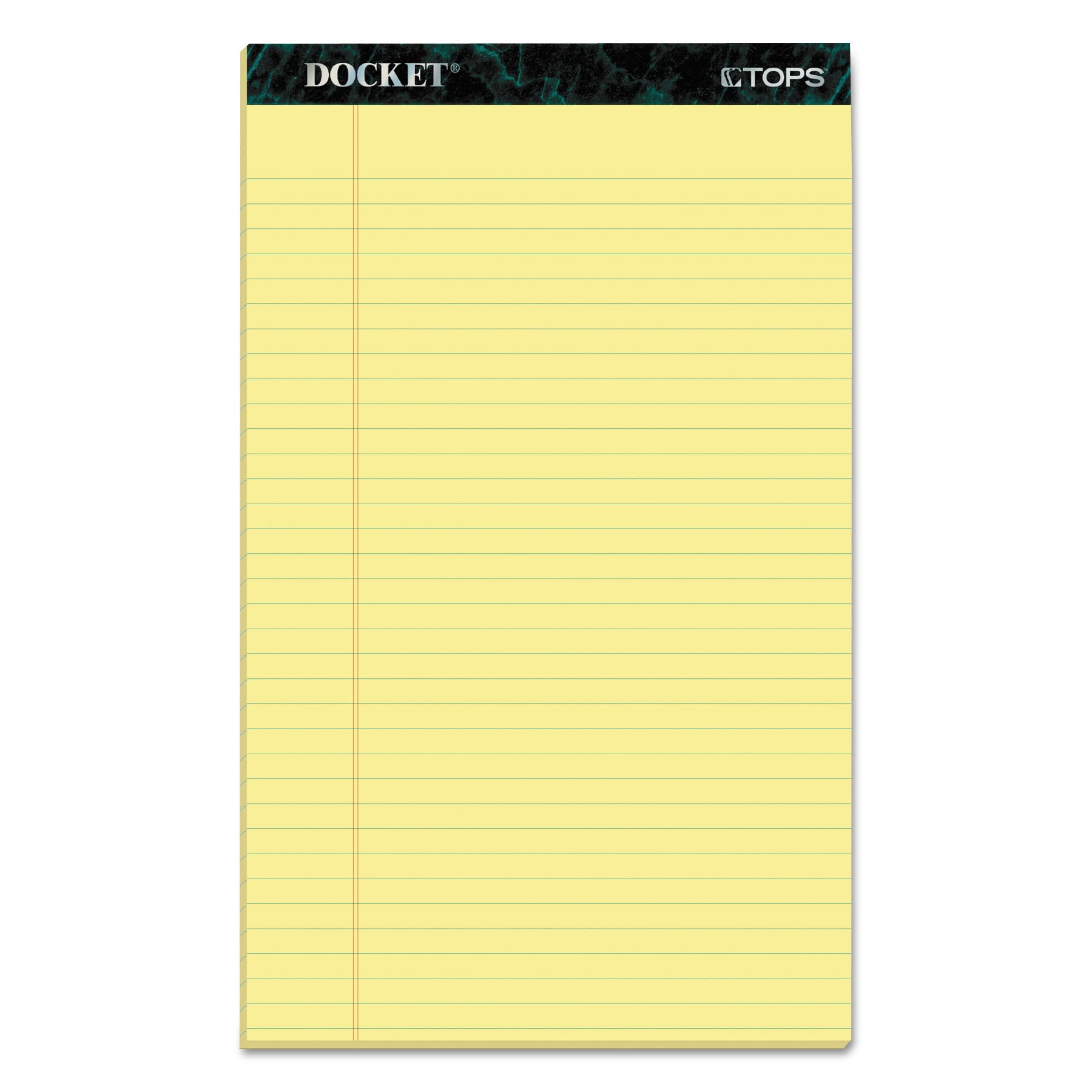 Docket Ruled Perforated Pads, Wide/legal Rule, 50 Canary-Yellow 8.5 X ...