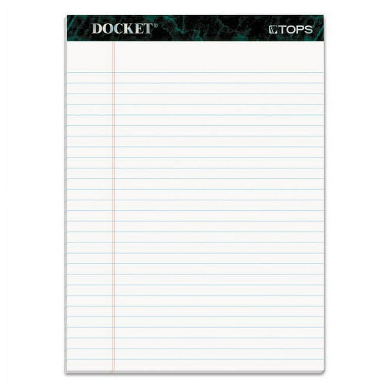 Docket Gold Ruled Perforated Pads, Wide/Legal Rule, 50 White 8.5 x 11.75 Sheets, 12/Pack Docket Gold Ruled Perforated Pads, Wide/Legal Rule, 50 White 8.5 x 11.75 Sheets, 12/Pack