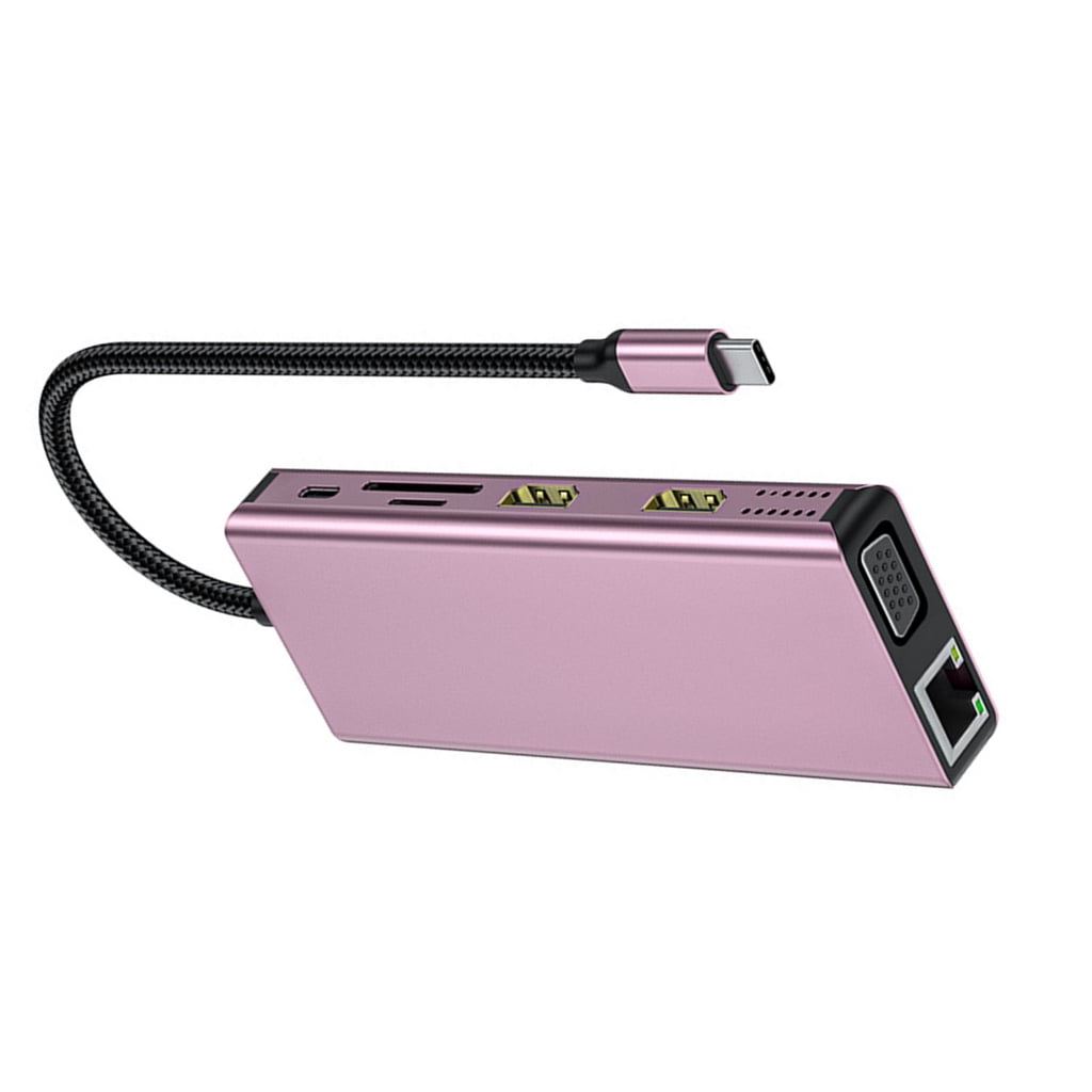 Docking Station 12 in 1 Laptop USB C Docking Station Double Monitors USB C Adapter with VGA 4 USB3.0 Adapter USB C Dock
