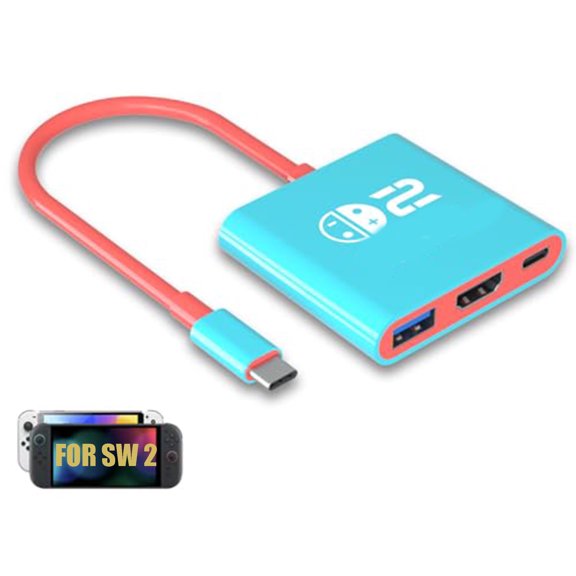 Docking Station Compatible with Nintendo Switch 1/2 & Steam Deck, TV Dock Mode Portable HDMI Adapter Compatible with Switch OLED, USB-C to HDMI 2.0