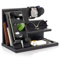 thumbnail image 1 of Docking Station for Men Desk or Nightstand Organizer Wood Phone Station Birthday Gifts for Husband, Dad Anniversary Idea from Wife Men's Desk Accessories Black, 1 of 7
