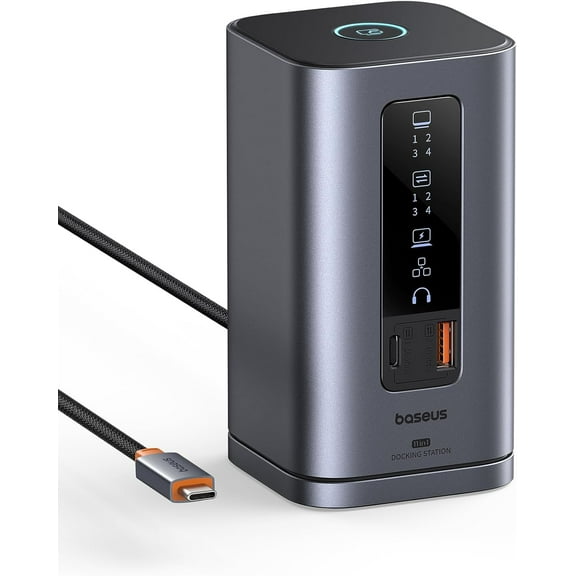 Docking Station, Spacemate(Win) 11 in 1, Triple Display, 4K HDMI and DP, 10Gbps USB A/C Ports, Gigabit Ethernet, 100W PD, Audio, Laptop Docking Station for Windows/Dell/HP/Lenovo/Asus/Acer/Mac