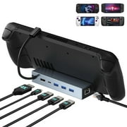 Finopo 6-in-1 Docking Station for Steam Deck & ROG Ally, Steam Deck Dock 4K@60Hz HDMI 2.0, 1Gbps RJ45 Ethernet, 5Gbps USB 3.0 Ports x 3, 100W PD USB-C Charging for Laptop, Gaming Handheld