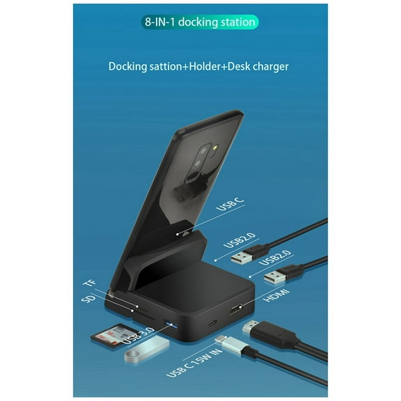 Docking Station Type C to Hdtv Mobile Phone Holder Suitable for and Laptop USB Expansion