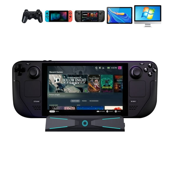 6-in-1 Docking Station for Steam Deck, Hub Dock Stand with 4 USB, HDMI, PD Fast Charger USB-C and Full Speed Charging Port-Black