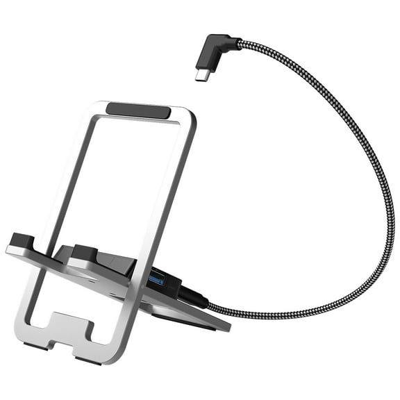 Docking Station for Steam Deck with HDMI 4K USB Type-C PD Fast Charging Port Aluminum Alloy Foldable TV Base Stand for Switch & ROG Ally & Steam Deck-Silver