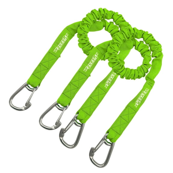 DockingPal - Premium Flat Bungee Dock Lines for Boats (Neon Green)
