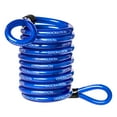thumbnail image 1 of DocksLocks Anti-Theft Weatherproof Coiled Security Cable Looped EndsBicycle Locks, Blue, 1 of 10