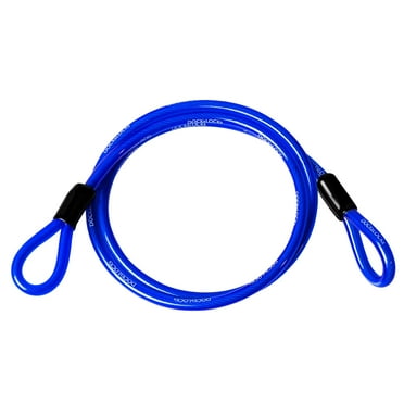DocksLocks 5ft Anti-Theft Weatherproof Braided Steel Security Cable Looped Ends Multi-Purpose Heavy Duty Bicycle Locks - 0.65 lbs