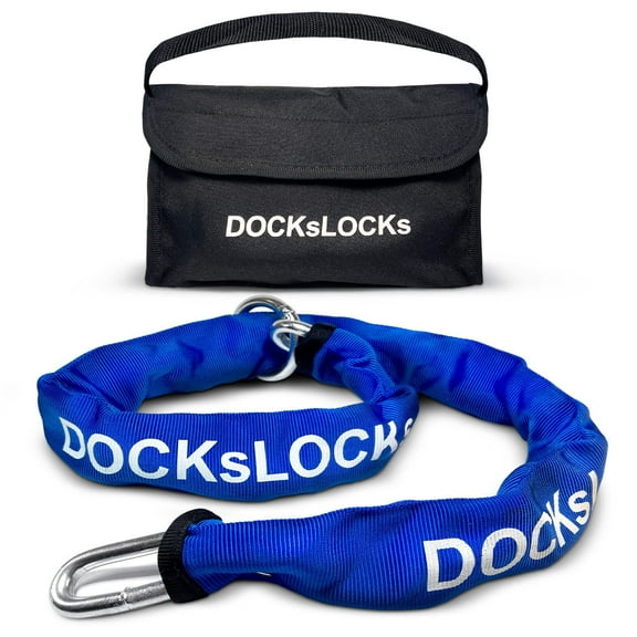 DocksLocks 3ft Weatherproof Cinch Style Security Chain (3ft/6ft/10ft) - Heavy Duty, Marine Grade Steel, Theft Prevention Strong Multi-Purpose Lock - 2.75 lbs