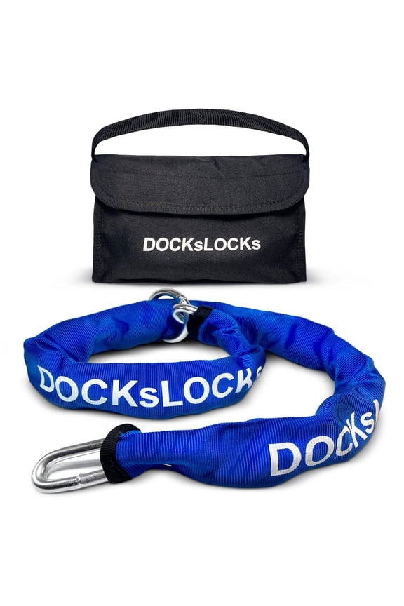 3ft Weatherproof Cinch Style Security Chain (3ft/6ft/10ft) - Heavy Duty, Marine Grade Steel, Theft Prevention Strong Multi-Purpose Lock - 2.75 lbs