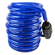 DocksLocks Weatherproof Coiled Cable Combination Lock, Blue