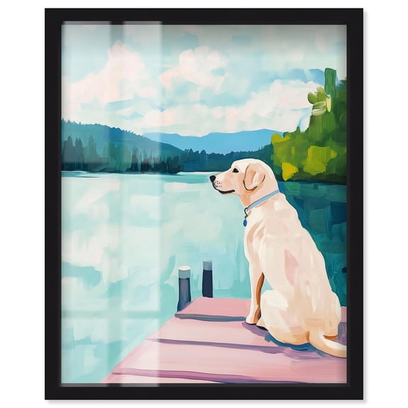 Dockside Companion Shadowbox Print Coastal Decor by Art Remedy, Black Frame, 30 x 36