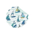 thumbnail image 1 of Dockside Cotton Quilted Round Reversible Placemats Set of 6, 17", 1 of 7