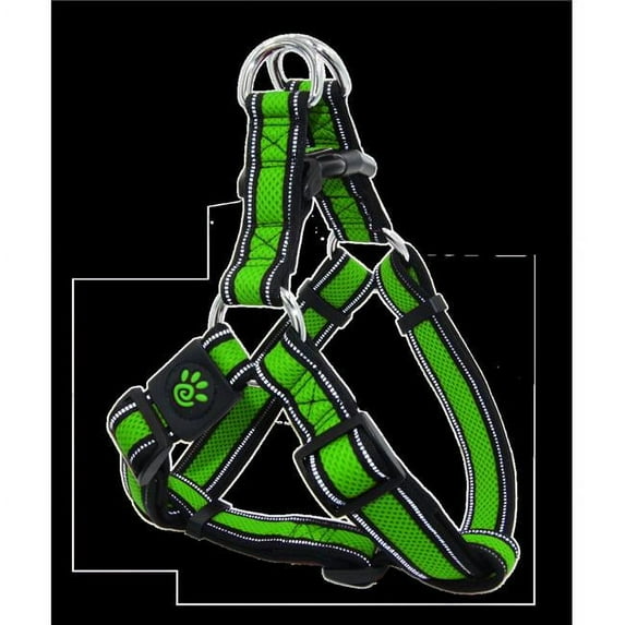 Doco DCA202-07S Dual Layer Air Mesh Reflective Step-In Harness Leash, Light Green - Small