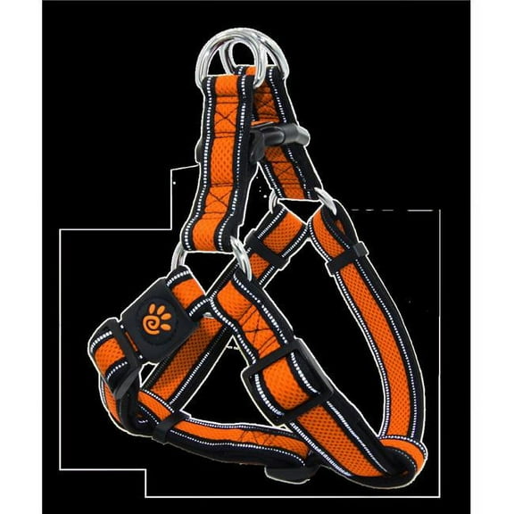 Doco DCA202-08S Dual Layer Air Mesh Reflective Step-In Harness Leash, Orange - Small