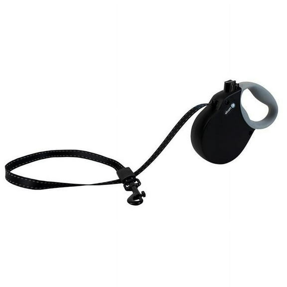 Doco DRL16-01M Adventure Retractable Walking Dog Leash, Black - Medium