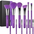 thumbnail image 1 of Docolor 10 Pcs Kabuki Makeup Brush Set, Kabuki Foundation Face Powder Blush, Wood and Aluminum, Neon Purple, 1 of 11