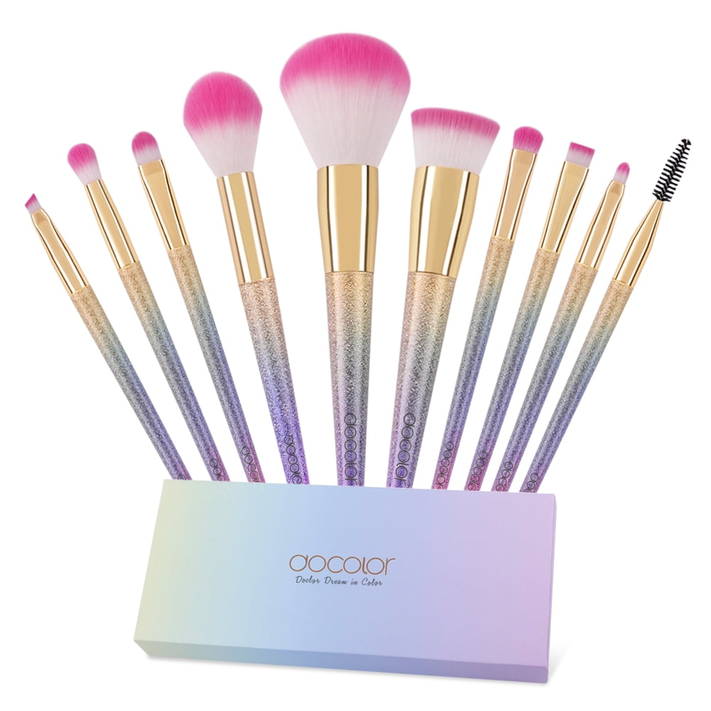 Docolor Cosmetics - Makeup Brushes - Small Waist 14pc Makeup Brush Set - Synthetic Hair Natural Makeup Looks Professional Makeup Eye Makeup 2022 New