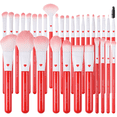 thumbnail image 1 of Docolor 32-Piece Red Kabuki Makeup Brush Set for Face, Eyes, and Brows, 1 of 18