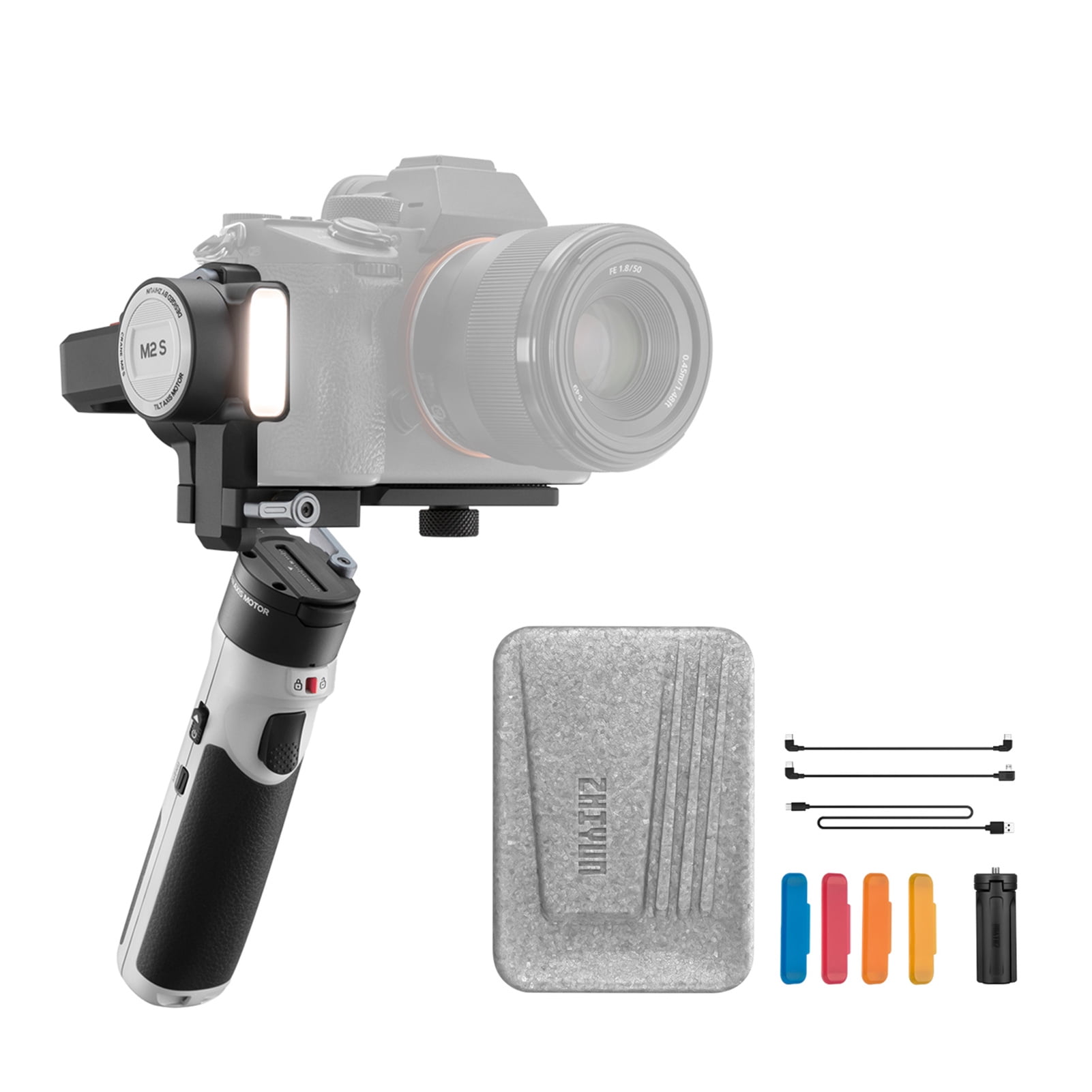 Docooler Compact Handheld Gimbal Stabilizer CRANEM2 S with LED Fill