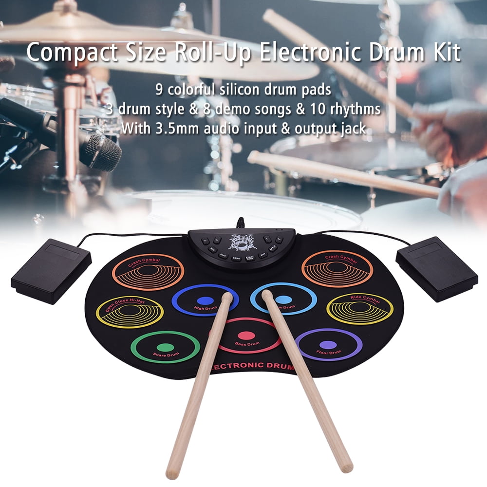 Elektronisches Schlagzeug, 9 Silikon-Drum-PadsElektronisches Schlagzeug, 9 Silikon-Drum-Pads  