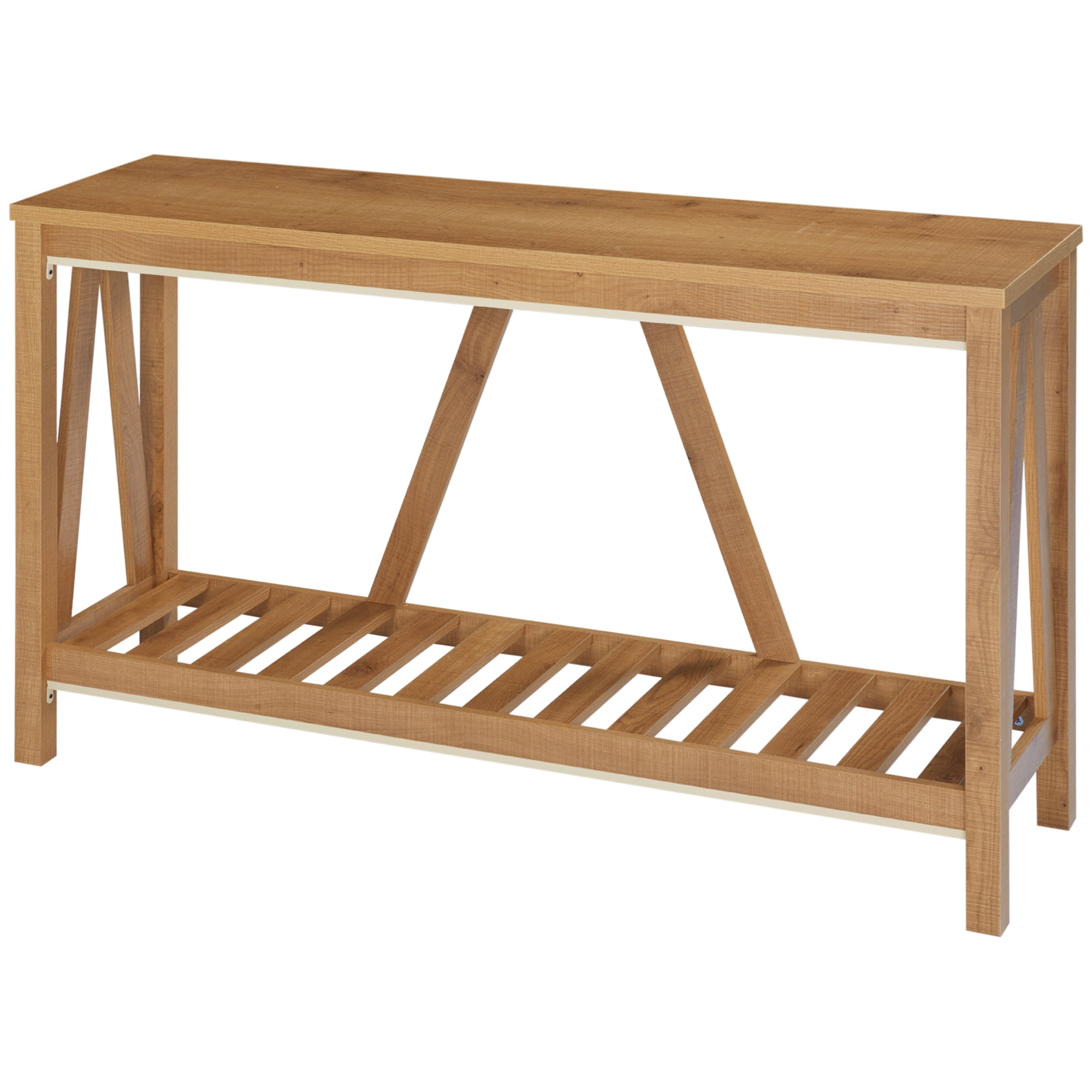 Docooler Farmhouse Console Table with Storage Shelf, Rustic Sofa Table