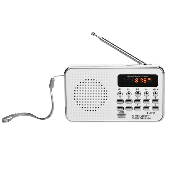 Docooler L-938 Mini Radio Digital Portable 3W Stereo Speaker MP3 Audio Player High Fidelity Sound Quality w/ 1.5 Inch Display Screen Support USB Drive TF SD MMC Card AUX-IN Earphone-out