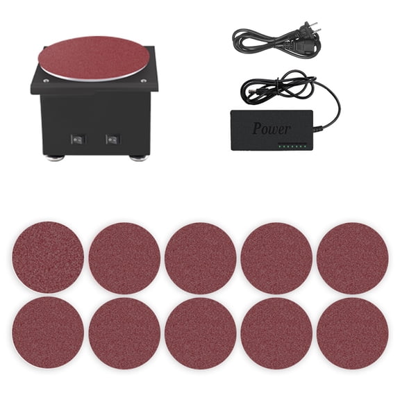 Docooler Mini Bench Disc Sander Electric Edge Sharpener 7 Variable Speed 10 Sanding Discs DIY Benchtop Sanding Polishing Grinding Machine for Wood Metal Acrylic Stone
