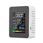 Docooler Portable Air Quality Monitor Indoor CO2 Detector 5 in 1 Formaldehyde HCHO TVOC Tester LCD Temperature Humidity
