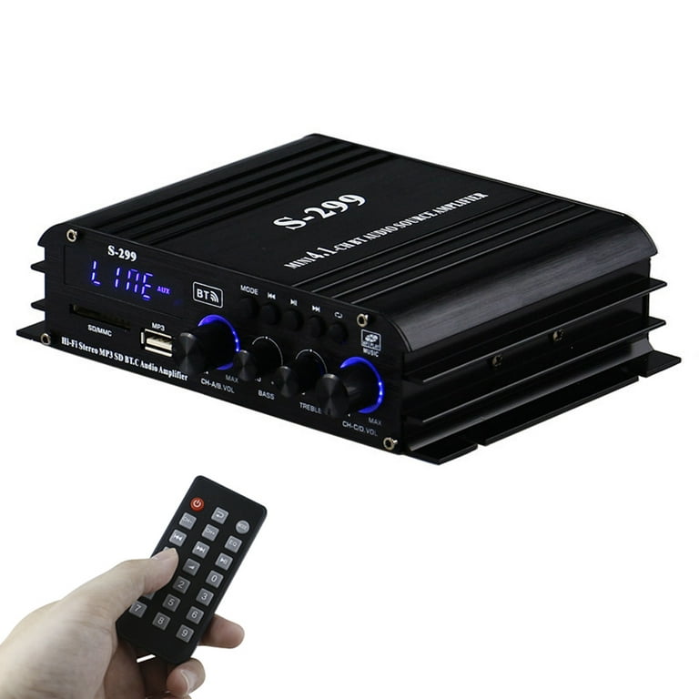 Acheter S-299 Mini 4.1 amplificateur de puissance Audio stéréo BT Portable  voiture et maison double usage 4*40W télécommande amplificateur Audio
