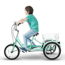 Docred 16 inch Kid Tricycle Single Speed Three Wheeled Bike for 3'9" to 4'9" Tall Boys & Girls