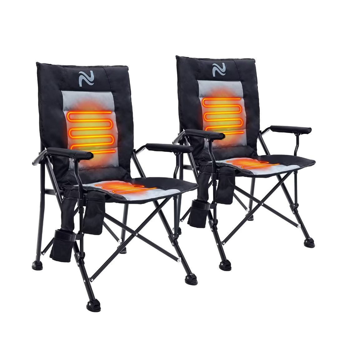 Docred 2Pack Heated Camping Chair, Portable Heated Folding Chair