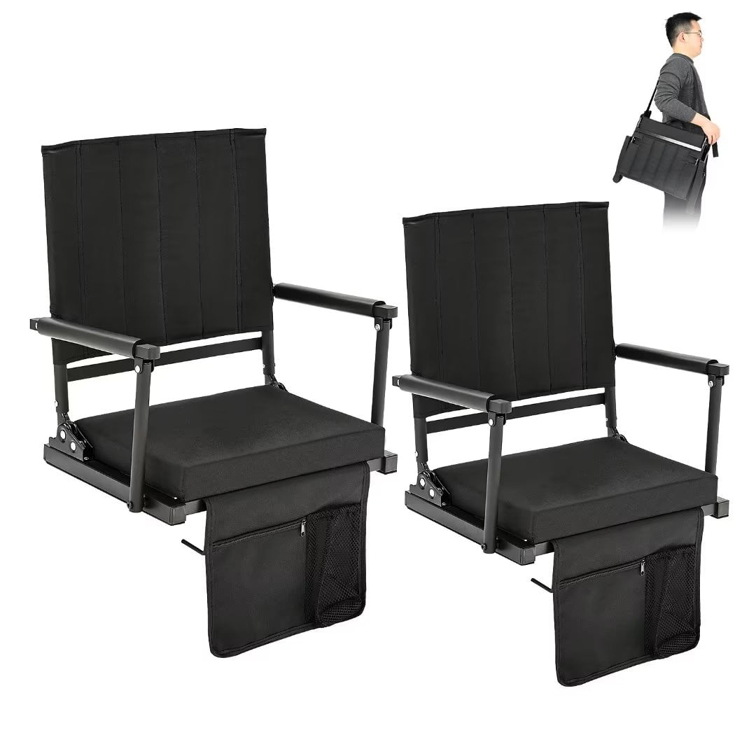 Docred 2-Pack Large Size Stadium Seat Chair for Bleacher ,Foldable with ...