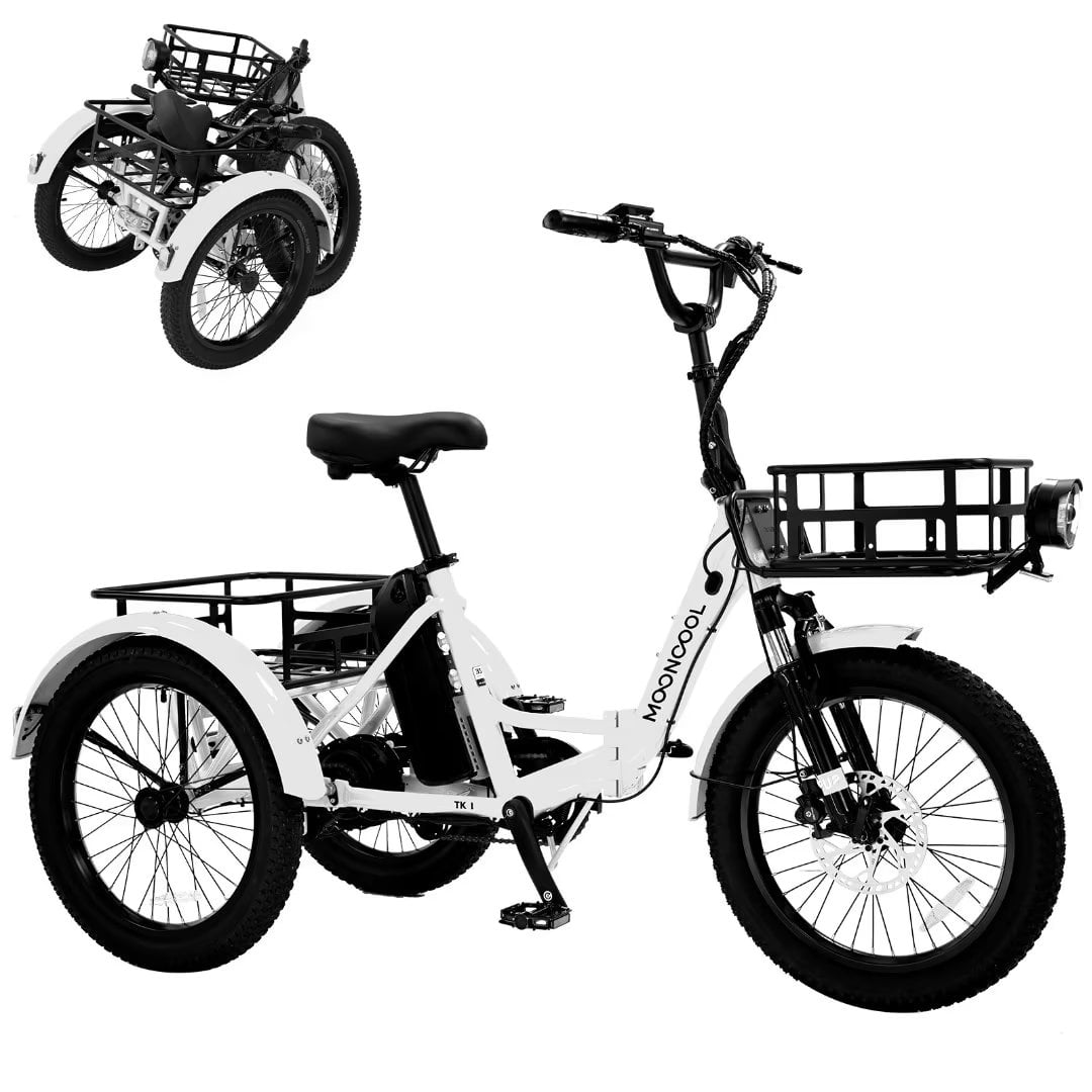 Docred 20" Fat Tire Adult Foldable Electric Trike, 500W 48V Electric Trike Motorized 3 Wheel