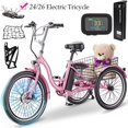 thumbnail image 1 of Docred 24" Electric Tricycle for Adults & Seniors,7 Speed 3 Wheel E-Bike with Large Basket/Low-Step Through Frame ,350W Motor 36V/10.4AH Lithium Bettery, 15.5MPH, 1 of 7