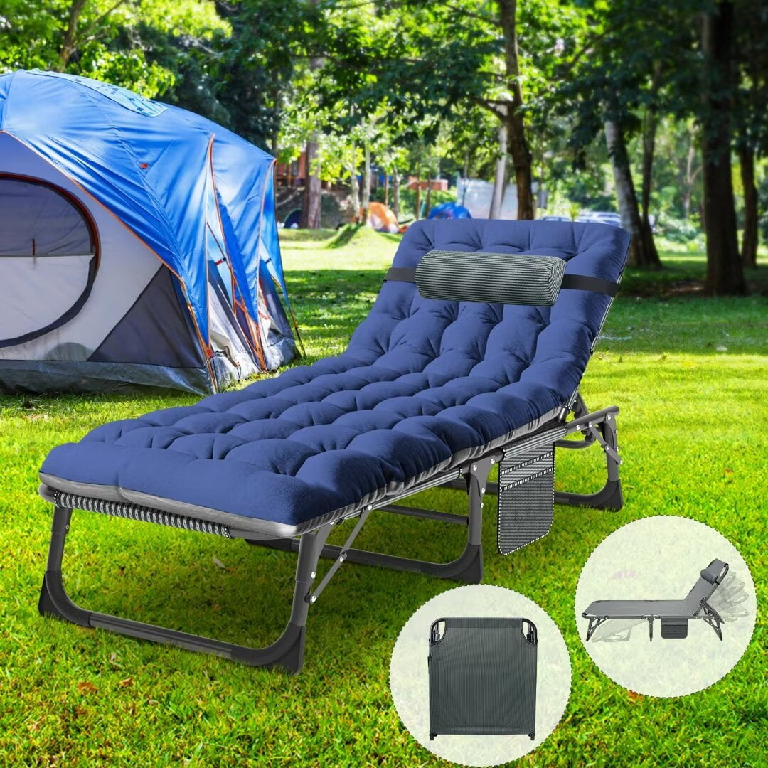 Docred 5Fold Camping cot for Adults & Kids, Adjustable Folding Bed