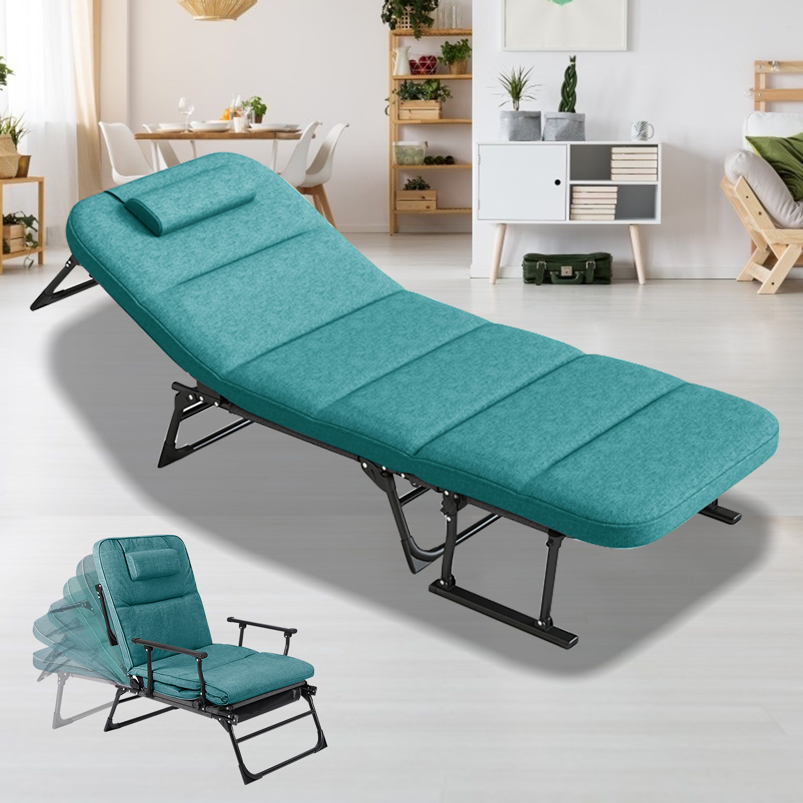 Docred 6Fold Sleeping Cots for Adults, Folding Chaise Lounge Chairs