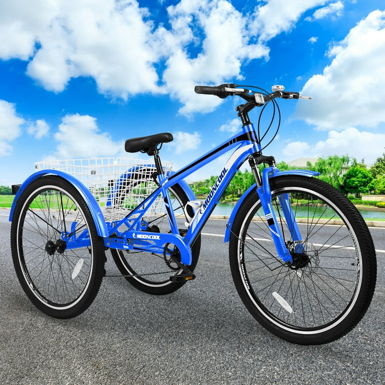 Docred Adult Mountain Tricycle 7 Speed Three Wheel Bike 24 26 27.5 inch Adults Trikes Load capacity 420 lbs