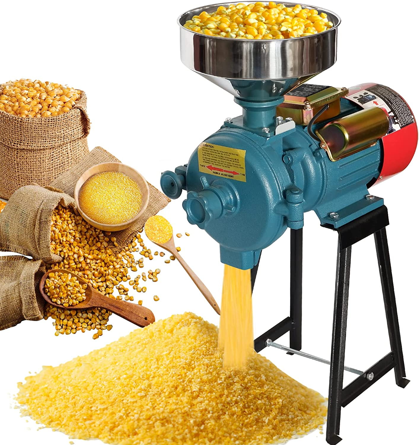 DETODDA 6.6 Gallons Corn Grinder Mill, Dry Grain Mill Grinder Electric,  Grain Grinder Mill, Electric Food Mill, Farm Home Wheat Grinder for Spice  Rice