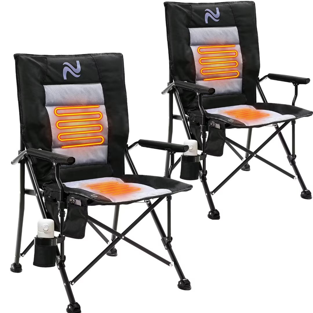 Docred Heated Camping Chair, Portable Heated Folding Chair ,Extra Wide