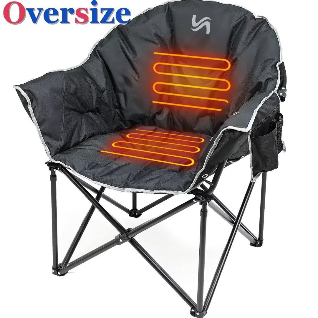 Docred Heated Camping Chair w/Lumbar Support,Adults Padded Portable