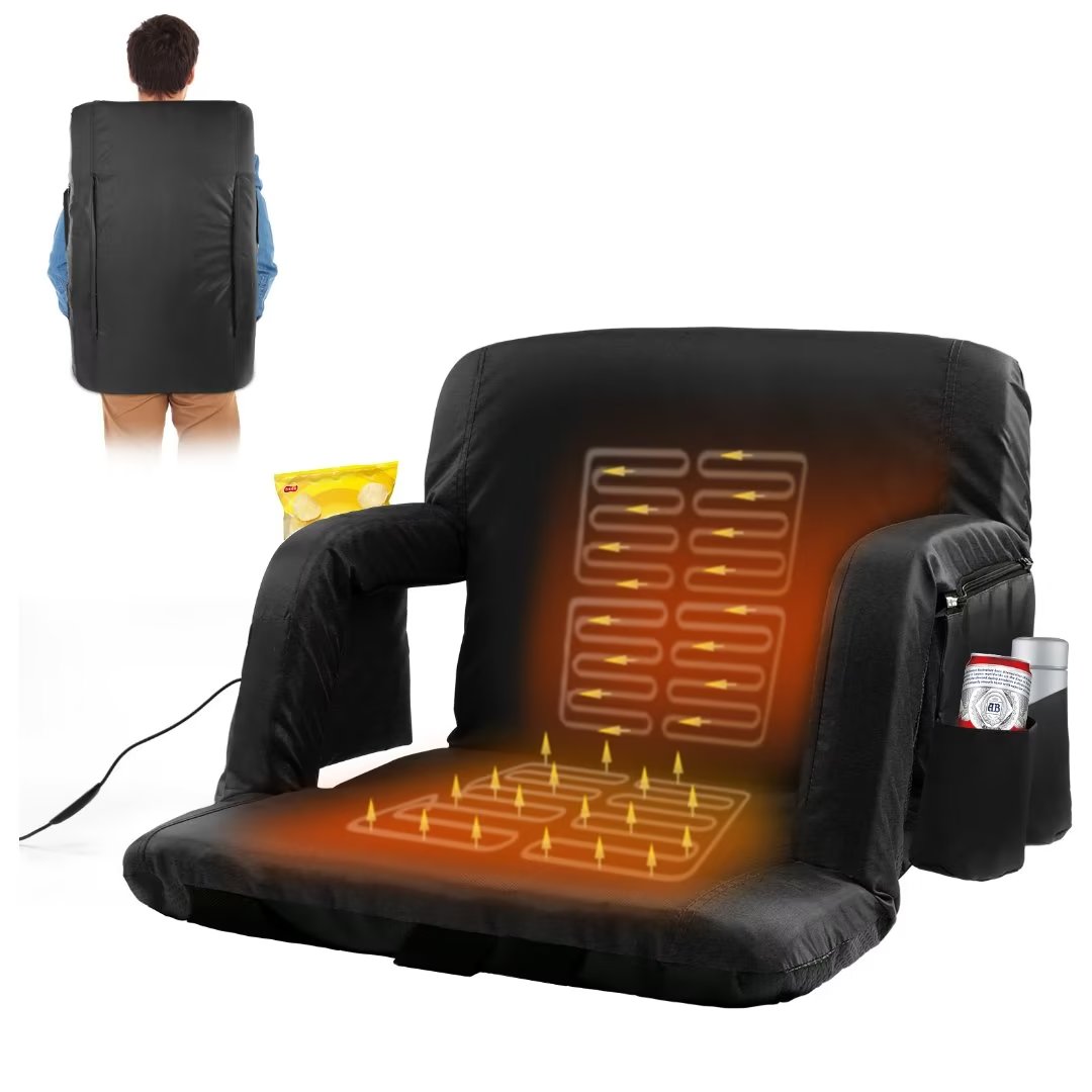 Docred Heated Stadium Seat for Bleachers with Back Support,3 Heat Modes