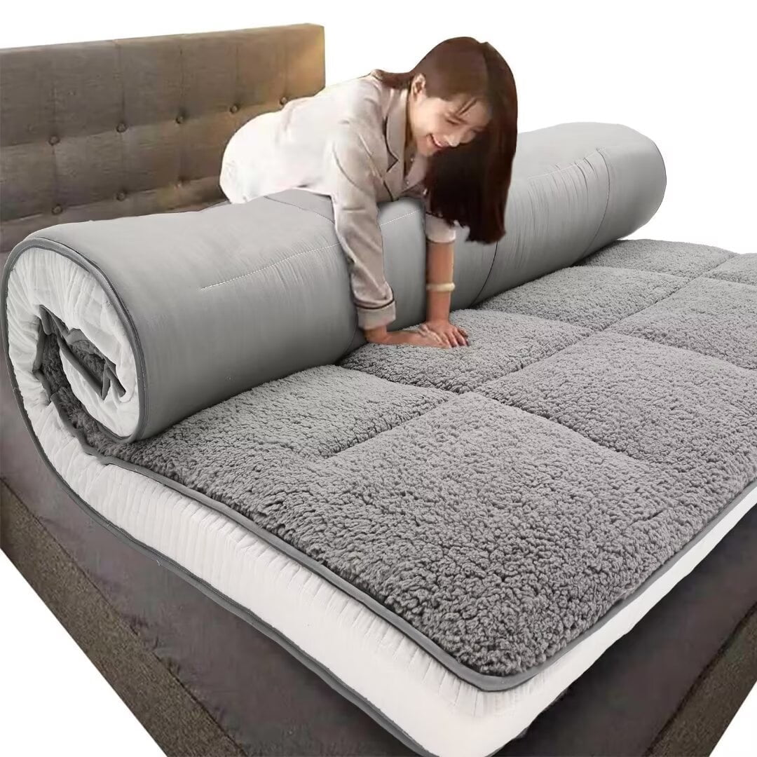 Docred Japanese Floor Mattress Futon Mattress 4 Memory Foam Foldable Futon Mattress Portable Roll Up Sleeping Mat for Camping Floor Lounger Bed
