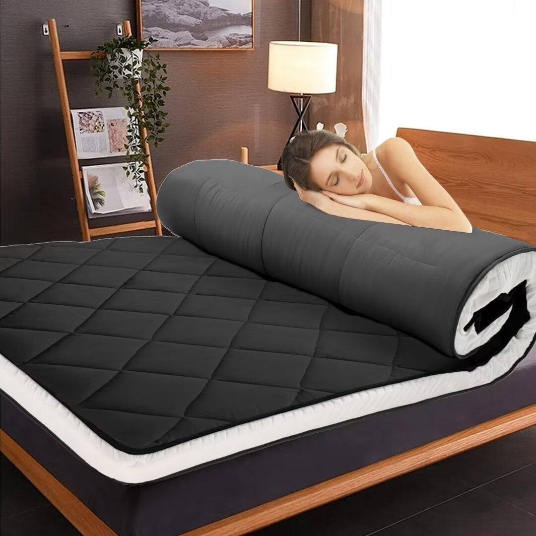 Docred Japanese Floor Mattress Futon Mattress, Thicken Tatami Mat Sleeping Pad Foldable Roll Up Mattress Boys Girls Dormitory Mattress Pad Kids Floor Lounger Bed Couches and Sofas, Coffee, Full Size