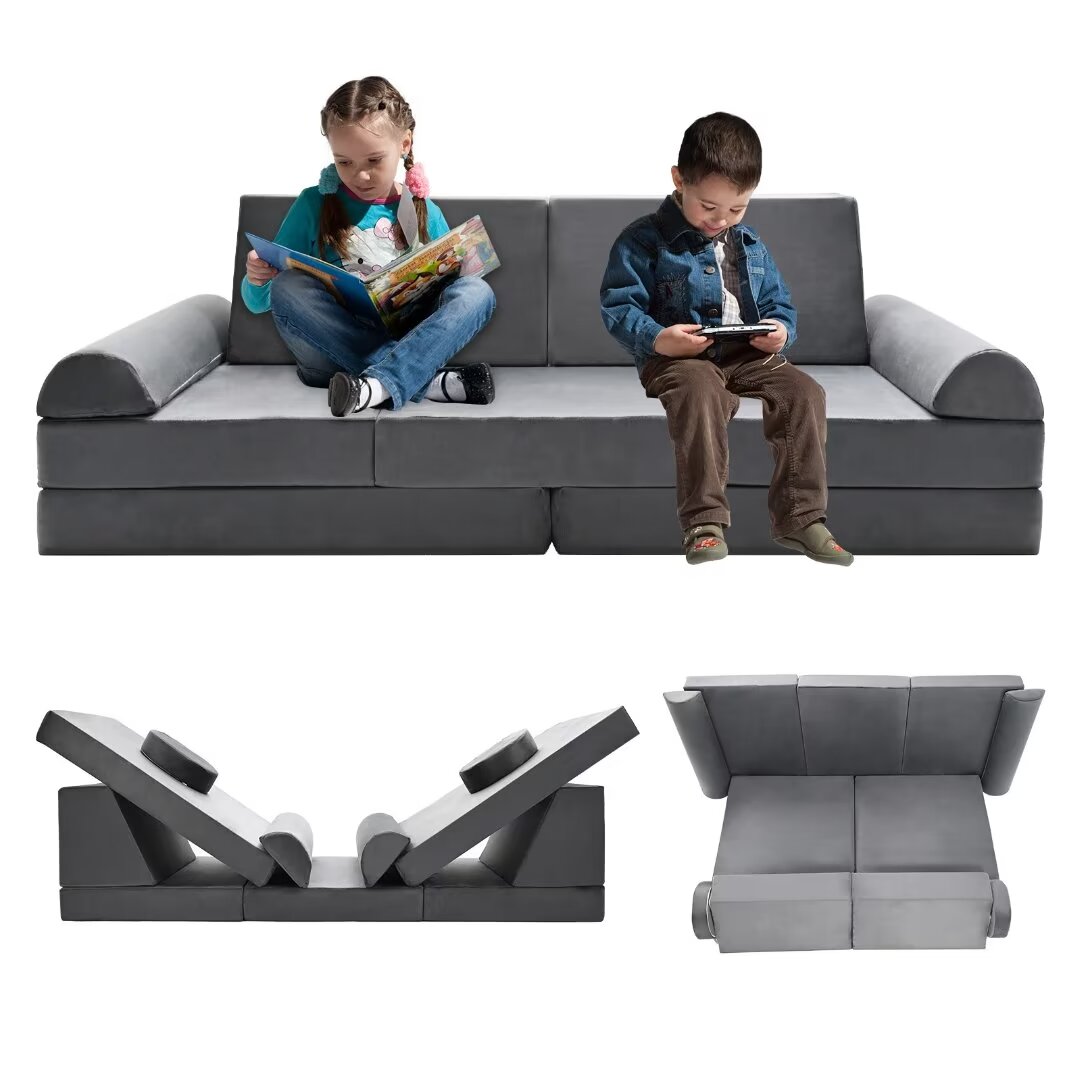 Docred Kids Sofa Couch，Modular Sectional Sofa for Playroom，Creative