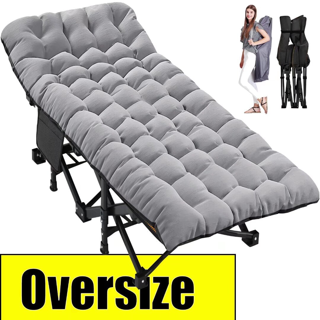 Docred Oversized Adults Folding Camping Cot Double Layer Oxford Strong Heavy Duty Wide Sleeping