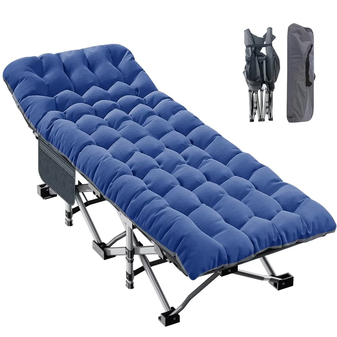 Docred Oversized Folding Camping Cot W/Mat for Adults, Heavy Duty Cots